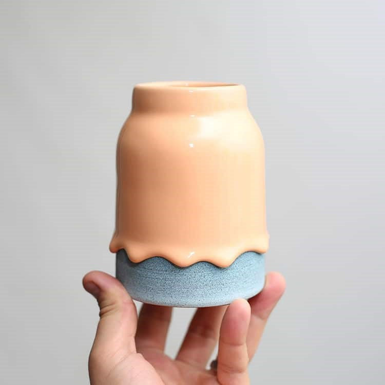 DIY: Keramiktassen mit „verlaufender“ Regenbogen-Glasur
