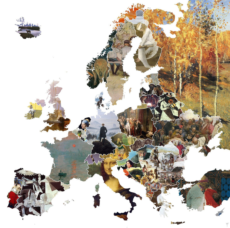 Umjetnička karta Europe. Znaš li koji umjetnik predstavlja Slovačku?