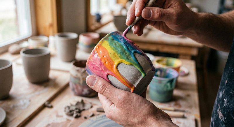 Regenbogen-Glasuren auf Keramik: Das Kunstatelier von Brian Giniewski