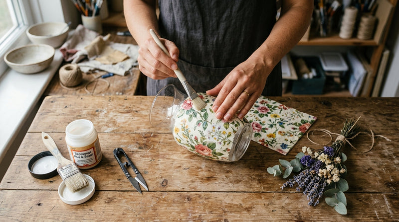 Decoupage na skle: Kompletný návod na tvorbu originálnych dekorácií