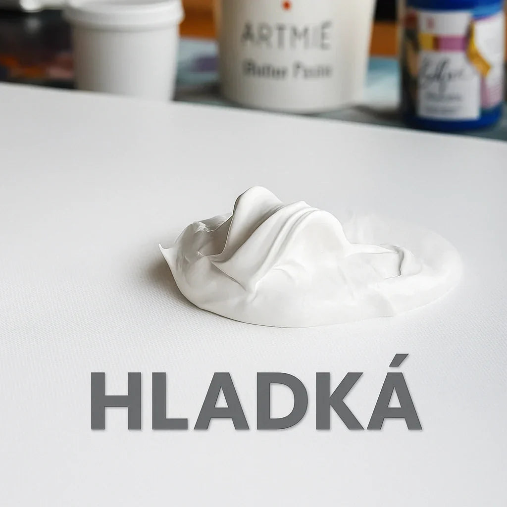 Σπάτουλα δημιουργεί ανάγλυφη υφή με Butter pasta σε καμβά