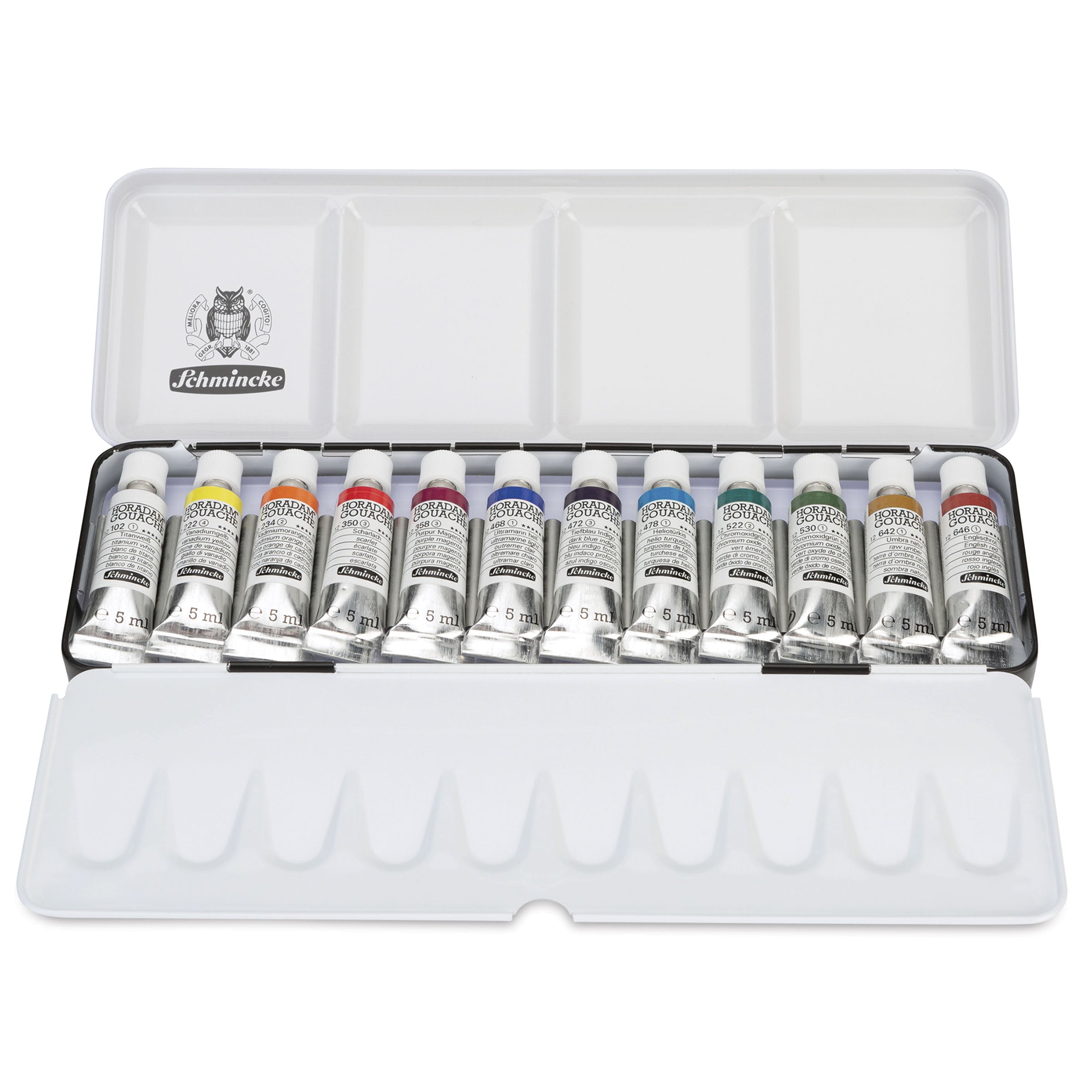 Gvaš boje Schmincke HORADAM u metalnom setu, 12 x 5 ml