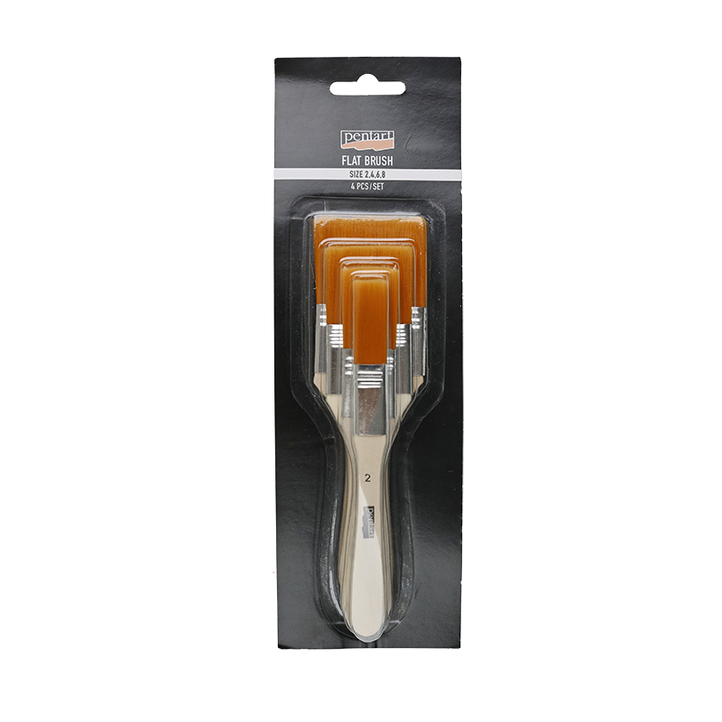 Komplet kistova za konturiranje / 6 dijelni – with soft bristles, 4 pcs, flat, size 2, 4, 6, 8