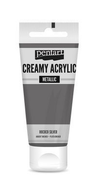 creamy acrylic metallic 60 ml – rokoko srebro