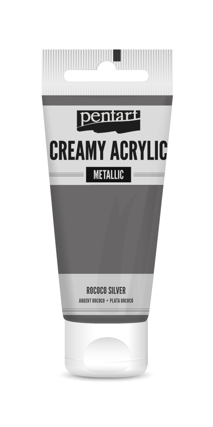 creamy acrylic metallic 60 ml – rokoko srebro