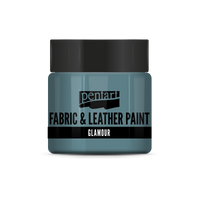 glamour fabric & leather paint 50 ml – srebrno tirkizna