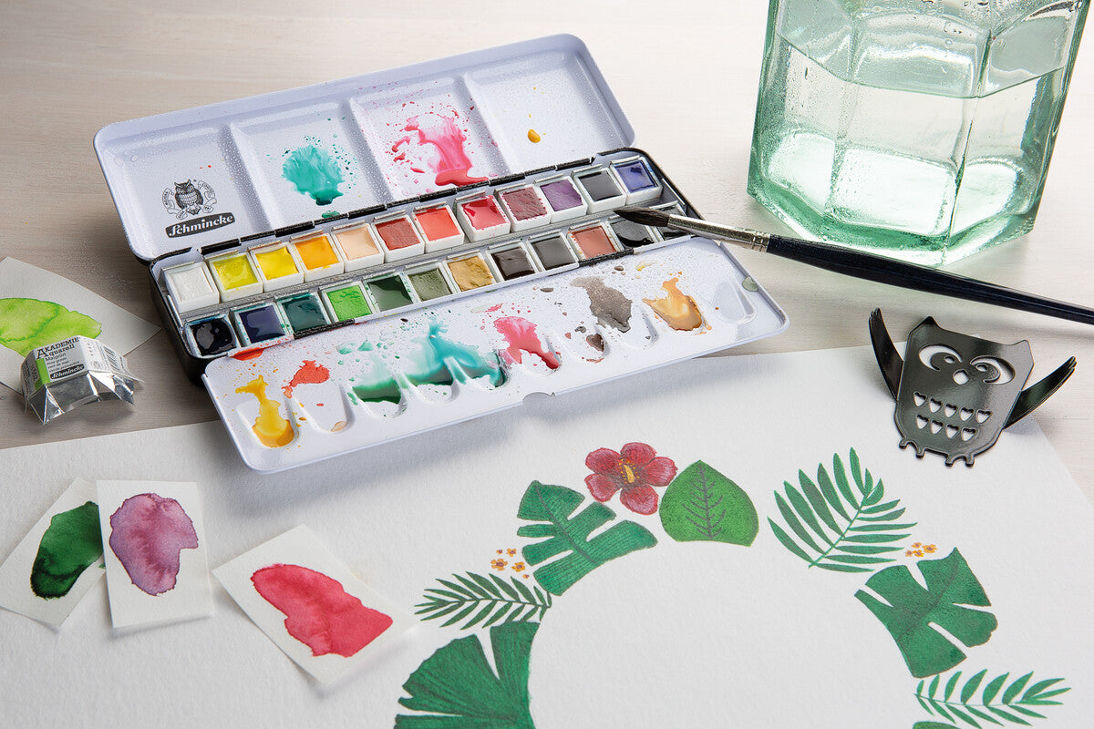 Schmincke AKADEMIE Aquarell prazna metalna kutija za akvarel, 24 x 1/2 posudica