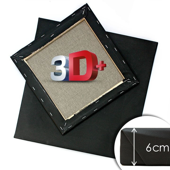 3D+ crno slikarsko platno na okviru PROFI | različite dimenzije — slika 4