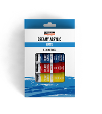 Creamy acrylic paint matte set colors 16 ml tuba – 6 x /