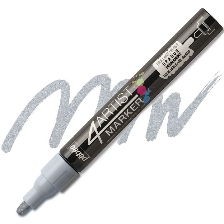 4ARTIST MARKER Pébéo na bazi ulja 4mm – srebrna