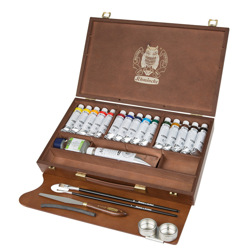 Drvena kutija Schmincke NORMA Professional, 15 x 35 ml + bijela 120 ml