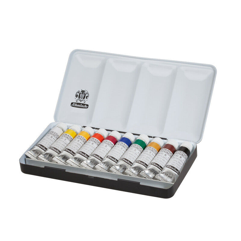 Gvaš boje Schmincke HORADAM u metalnom setu, 10 x 15 ml