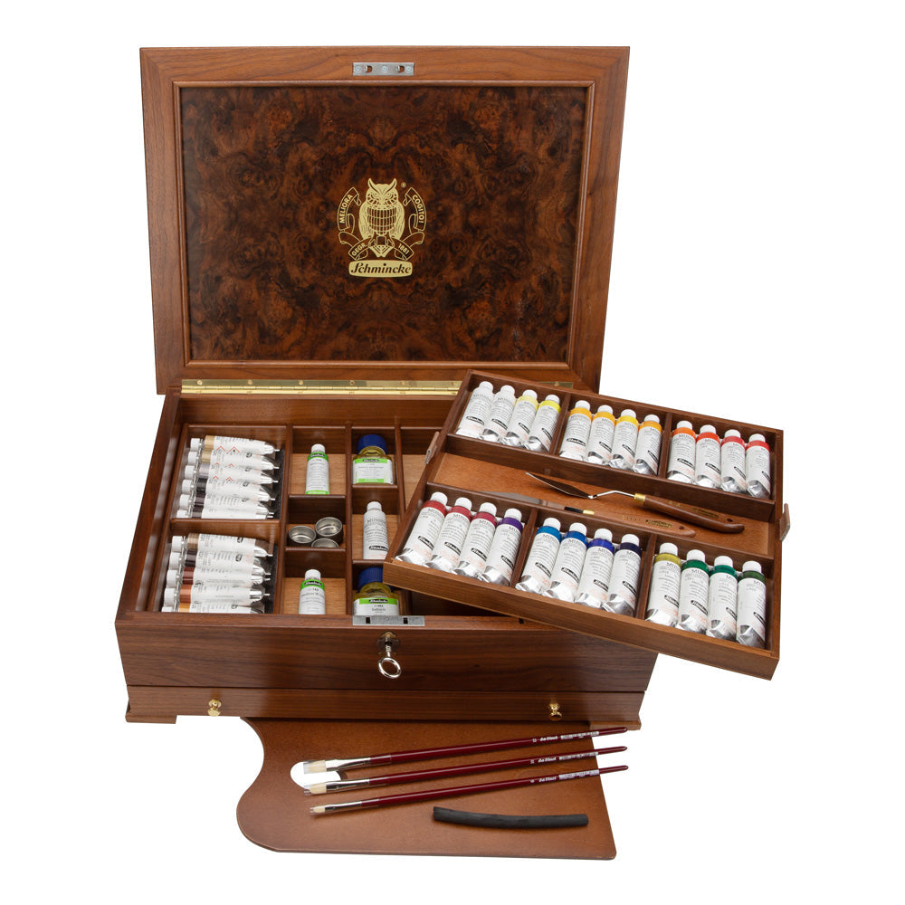 Drvena kutija Schmincke MUSSINI, 37 x 35 ml + pribor