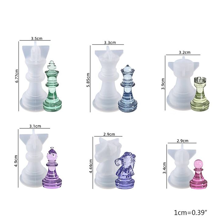Silikonski kalup za lijevanje - Šahovske figure - set od 6 dijelova