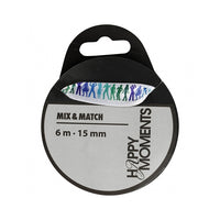 Satenska traka Happy Moments s tiskom 15 mm x 6 m
