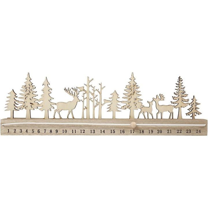 Drveni adventski kalendar - odbrojavanje 40 cm
