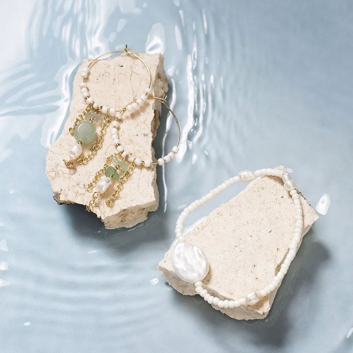 Mini komplet za kreativnu izradu nakita - narukvica i naušnice od aventurina