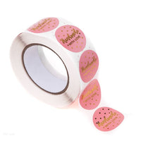 Naljepnice u roli Handmade with love pink 500 kom