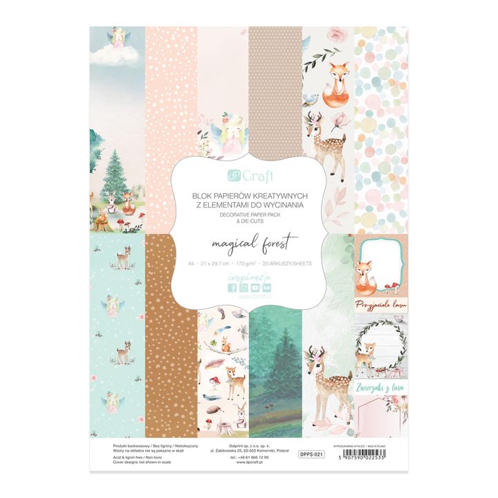 Scrapbooking papir A4 Magical Forest