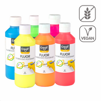 Creall set tempera boja Fluor, 6 × 250 ml, miks boja