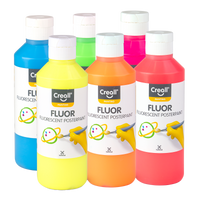Creall set tempera boja Fluor, 6 × 250 ml, miks boja