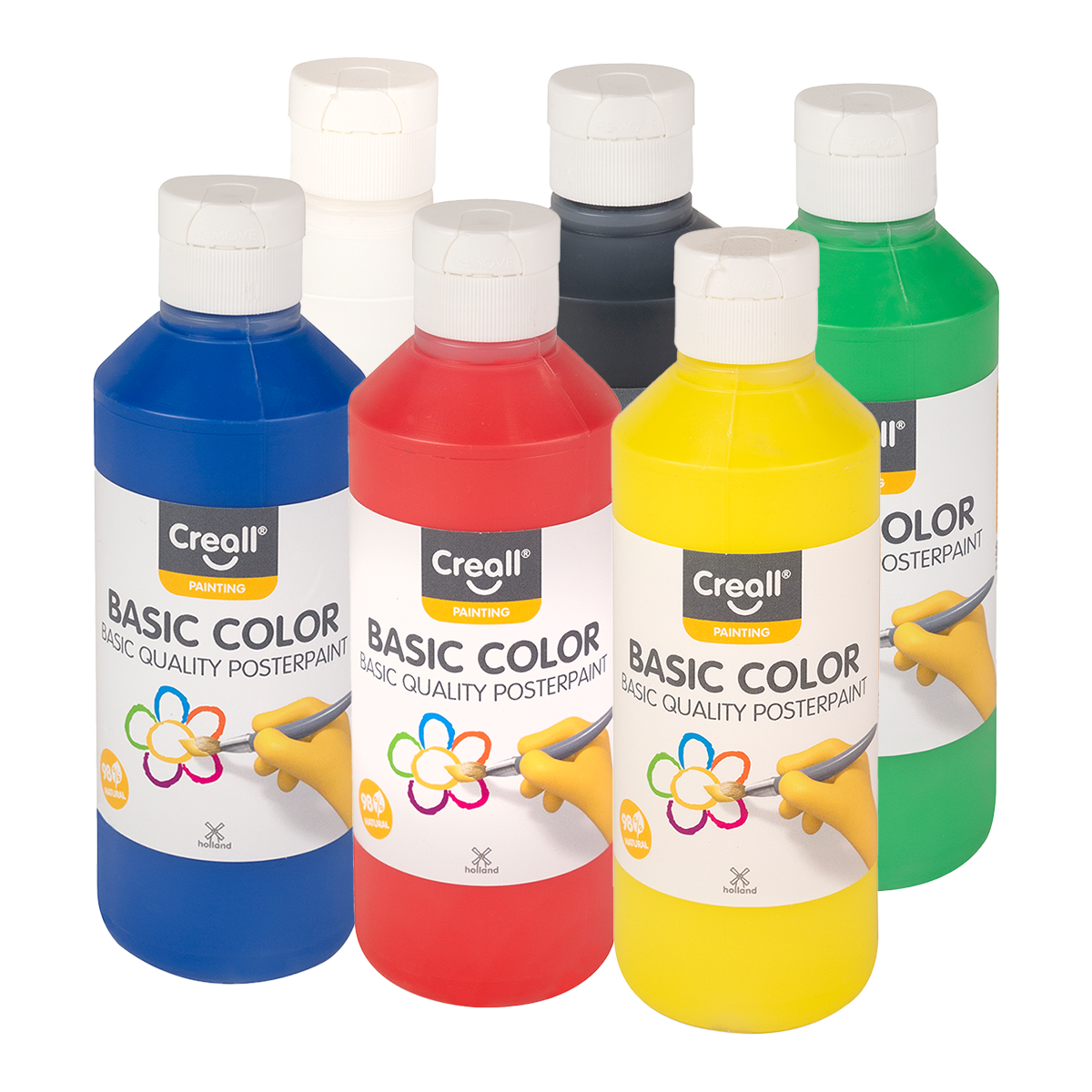 Tempere Creall – set 6 × 250 ml, miks boja