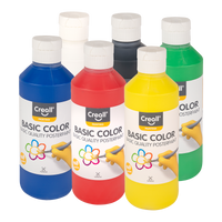 Tempere Creall – set 6 × 250 ml, miks boja