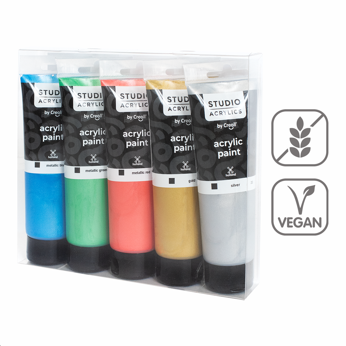 Creall set akrilnih boja Studio acrylics, 5 120 ml, mix – metalik ×