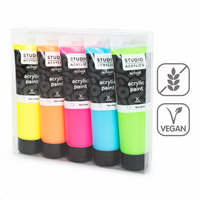 Creall set akrilnih boja Studio acrylics, 5 120 ml, mix – fluorescentnih ×