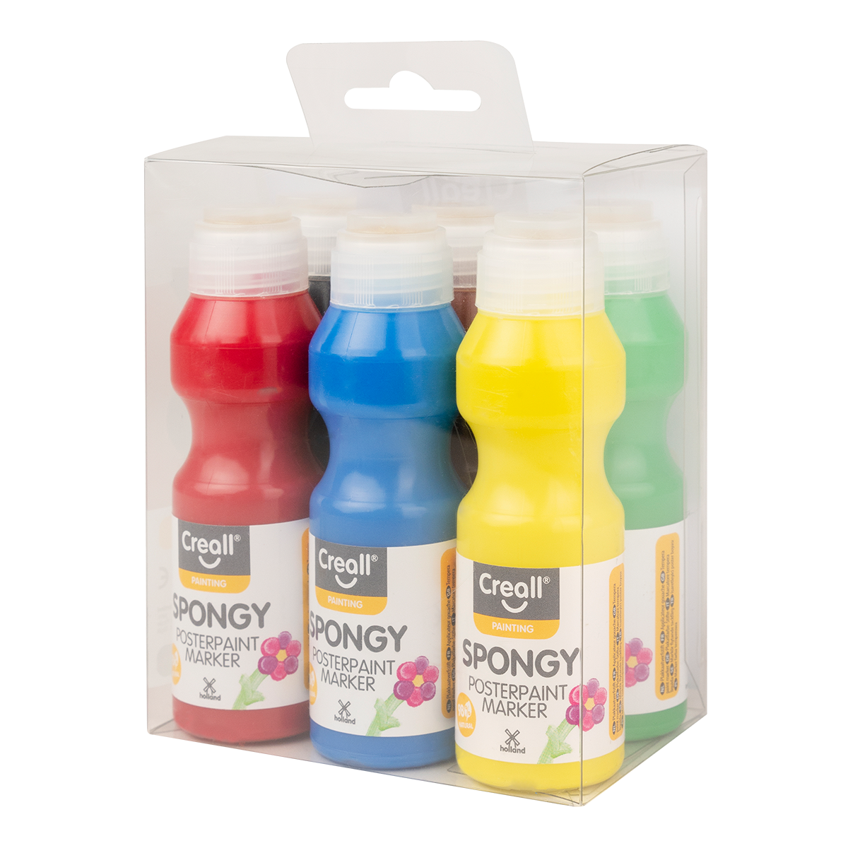 Set tempera boja sa spužvicom Creall Spongy – 6 × 70 ml