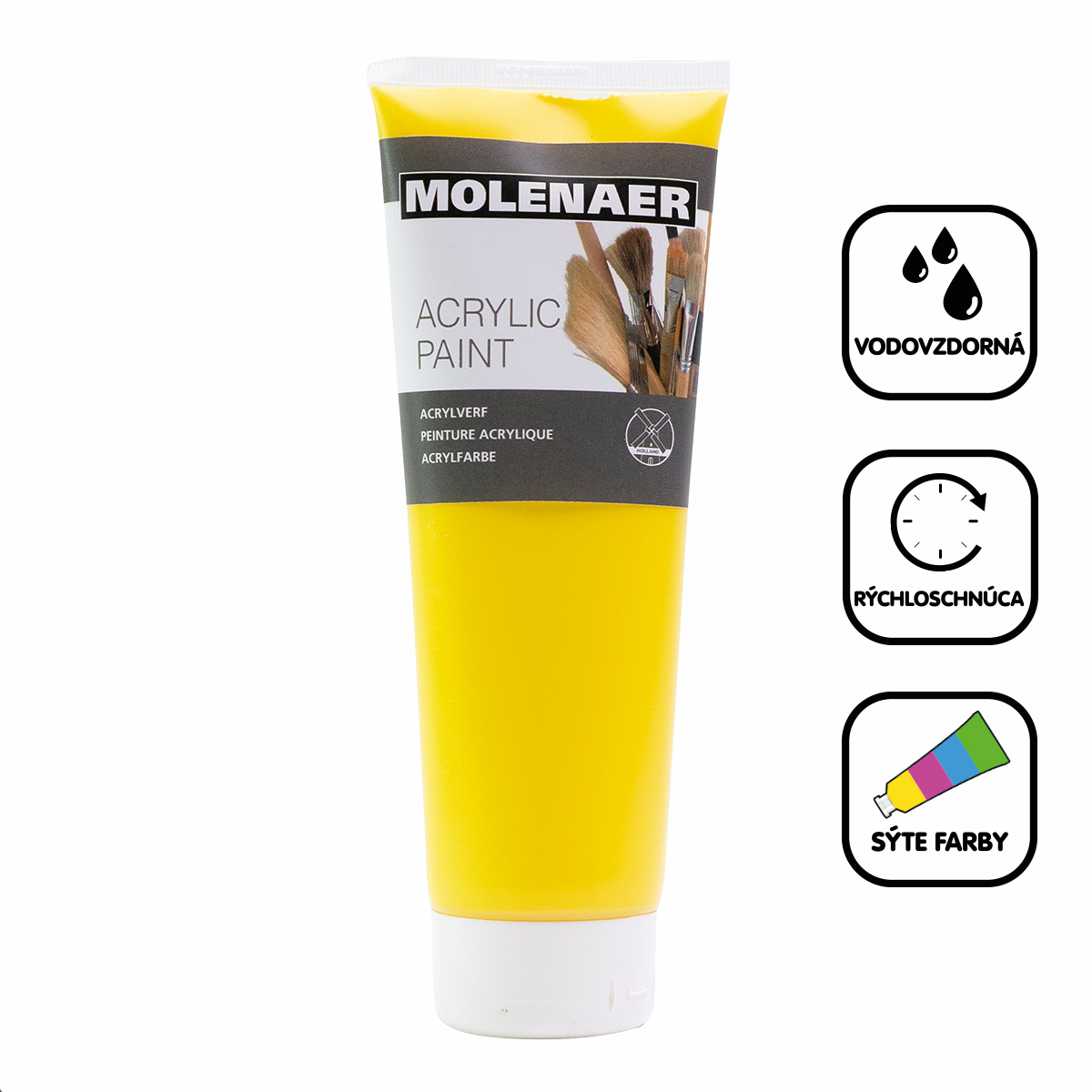 Akrilna boja Molenaer 250 ml – žuta