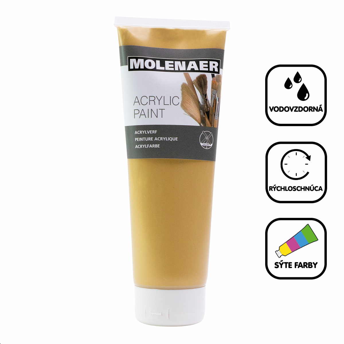 Akrilna boja Molenaer 250 ml – zlatna