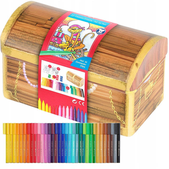 Flomasteri Faber-Castell s klik poklopcem u kutiji od 33 komada