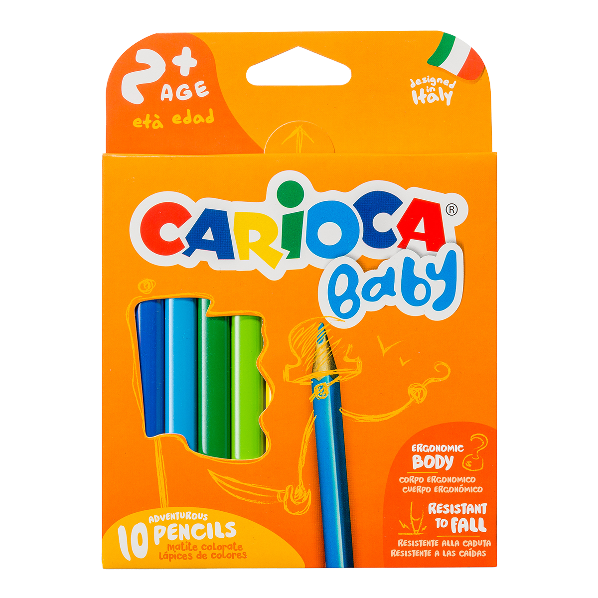 Trokutaste drvene bojice Carioca Baby 2+, 10 kom