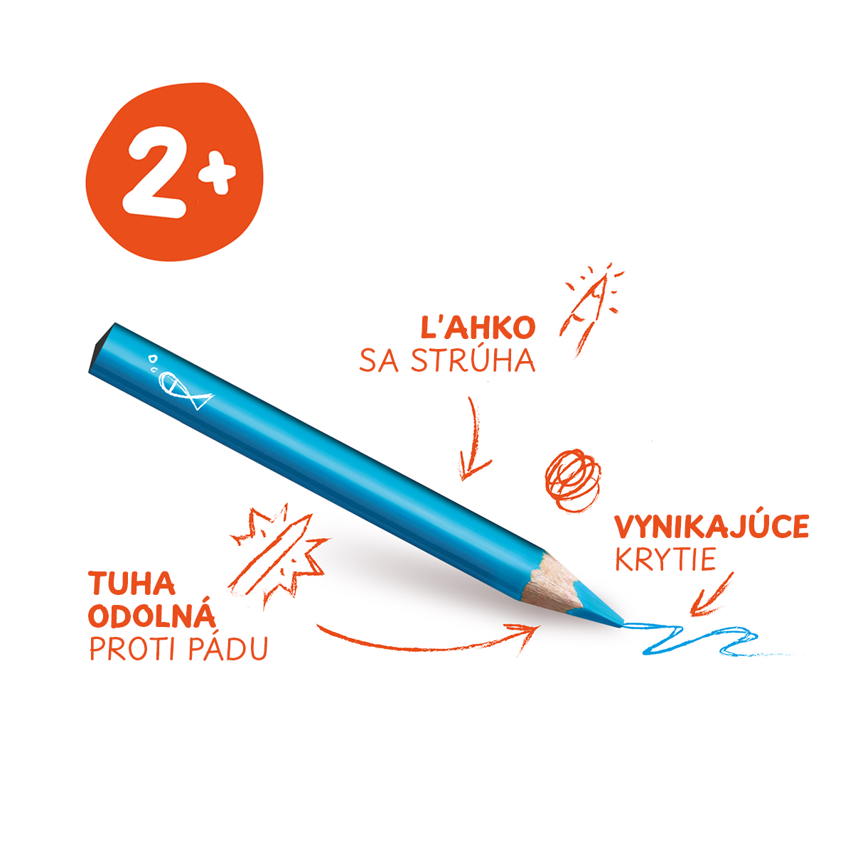 Trokutaste drvene bojice Carioca Baby 2+, 10 kom