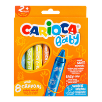 Carioca voštane pastele Baby Wild 2+, 8 kom