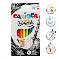 Carioca Brush flomasteri s kistastim vrhom, 10 kom, miks boja