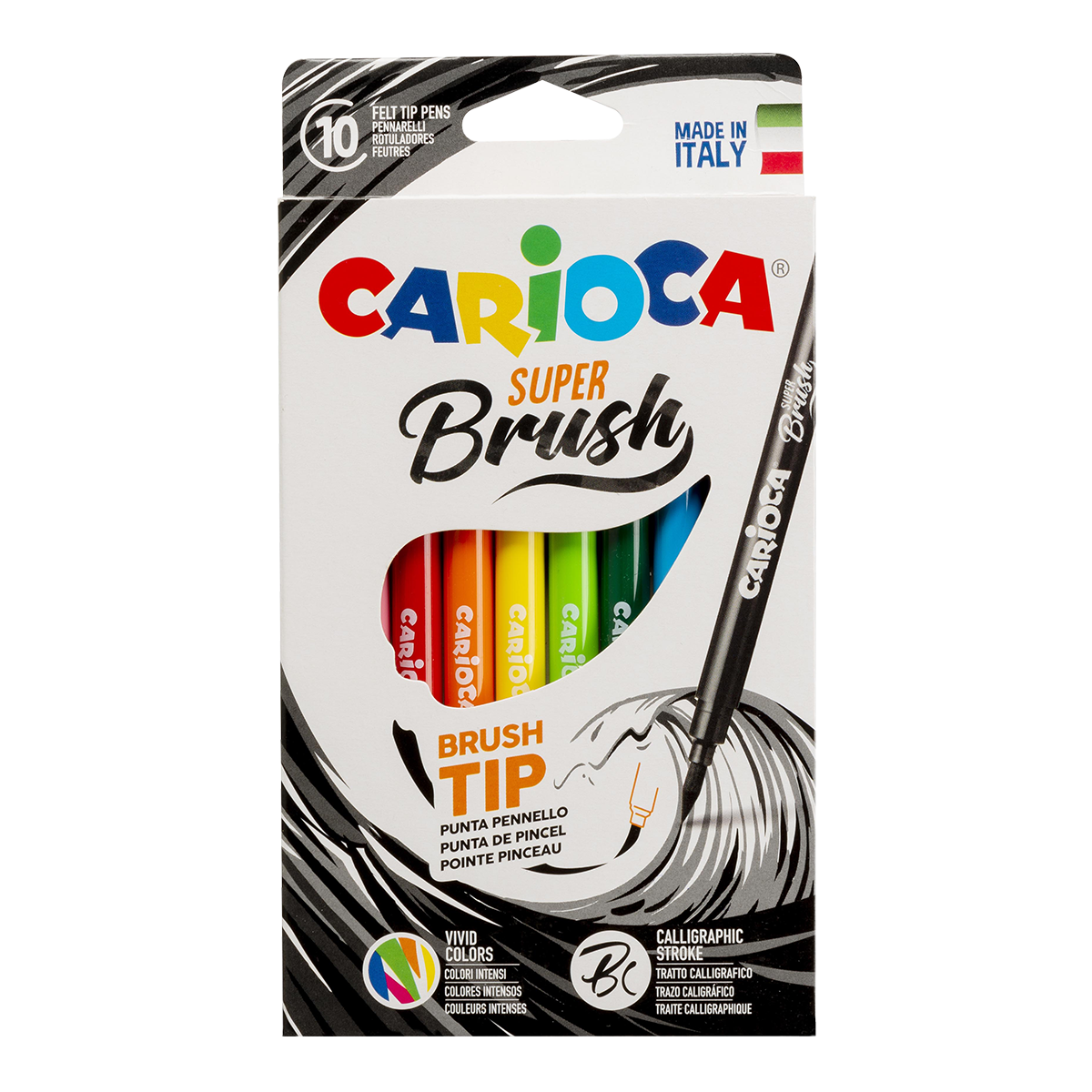 Carioca Brush flomasteri s kistastim vrhom, 10 kom, miks boja