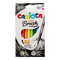 Carioca Brush flomasteri s kistastim vrhom, 10 kom, miks boja