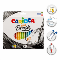 Carioca Brush flomasteri s vrhom u obliku kista, 20 kom, razne boje