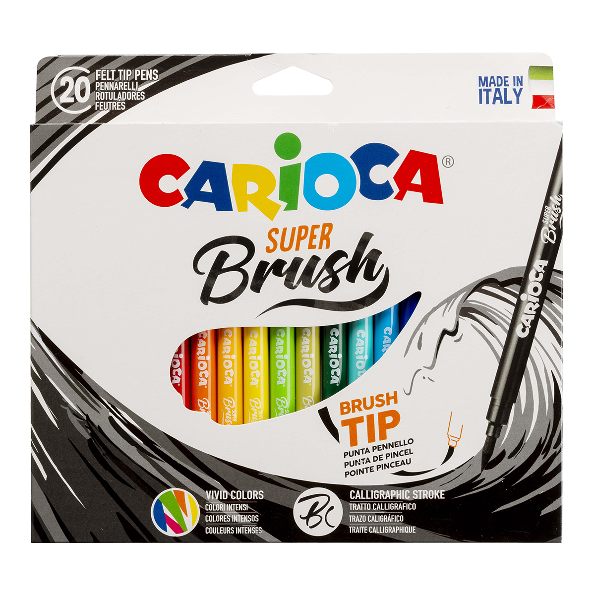 Carioca Brush flomasteri s vrhom u obliku kista, 20 kom, razne boje