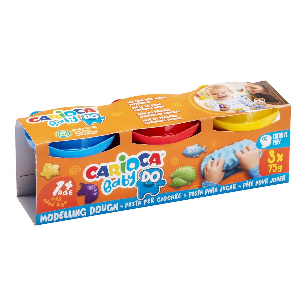 Carioca Baby Do 1+ masa za modeliranje, 3 × 75 g, miks boja