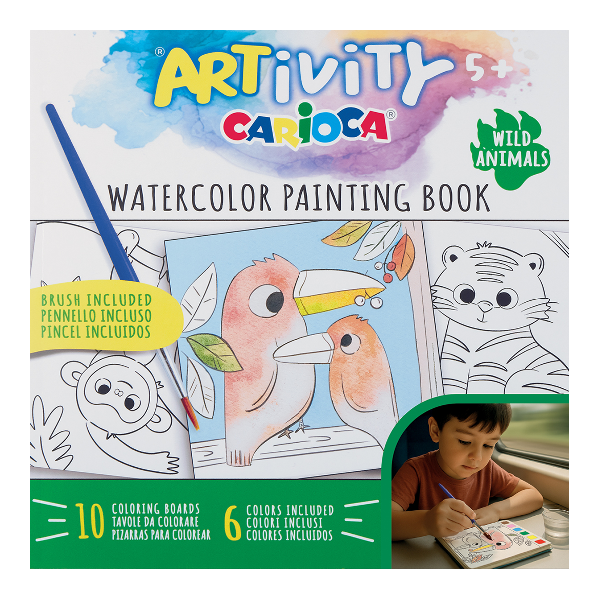 Carioca bojanka s vodenim bojama ARTivity – Divlje životinje, 5+