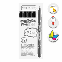 Finelineri Carioca Fineliner 0,5 mm – 12 kom – crna