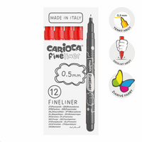 Finelineri Carioca Fineliner 0,5 mm – 12 kom – crvena