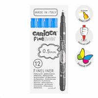Finelineri Carioca Fineliner 0,5 mm – 12 kom – svijetloplava