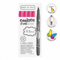 Finelineri Carioca Fineliner 0,5 mm – 12 kom – ružičasta
