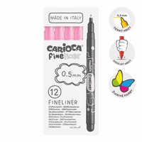 Finelineri Carioca Fineliner 0,5 mm – 12 kom – losos