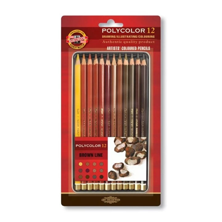 KOH-I-NOOR Polycolor olovke / Smeđe nijanse, 12 kom