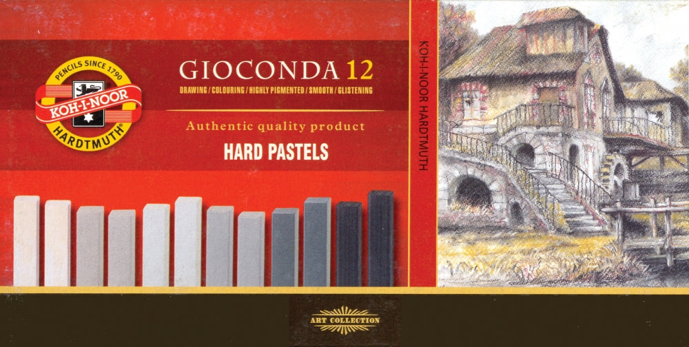 8122G Uljane pastele GIOCONDA HARD 12kom 7x7mm - sive nijanse
